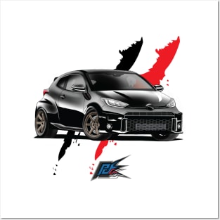 toyota gr yaris black Posters and Art